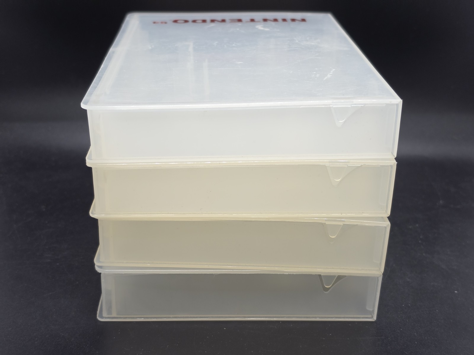 Nintendo 64 N64 Hard Plastic Clamshell Lot Of 4 Clear Cases