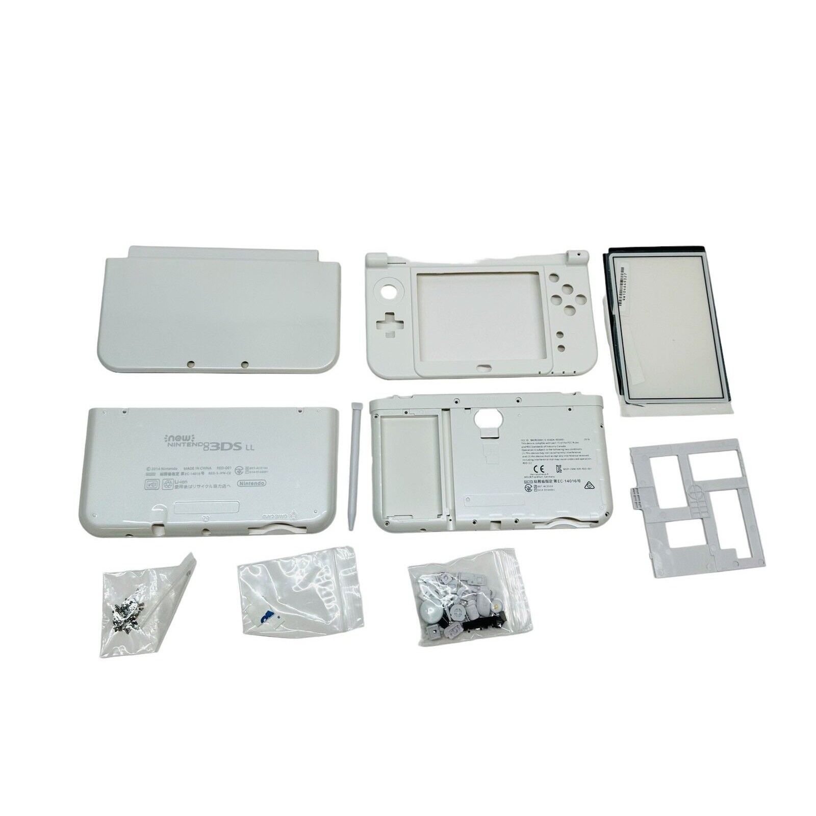 NEW Nintendo 3DS White LL XL Full Set Housing Shell Cover Case + FREE GIFT