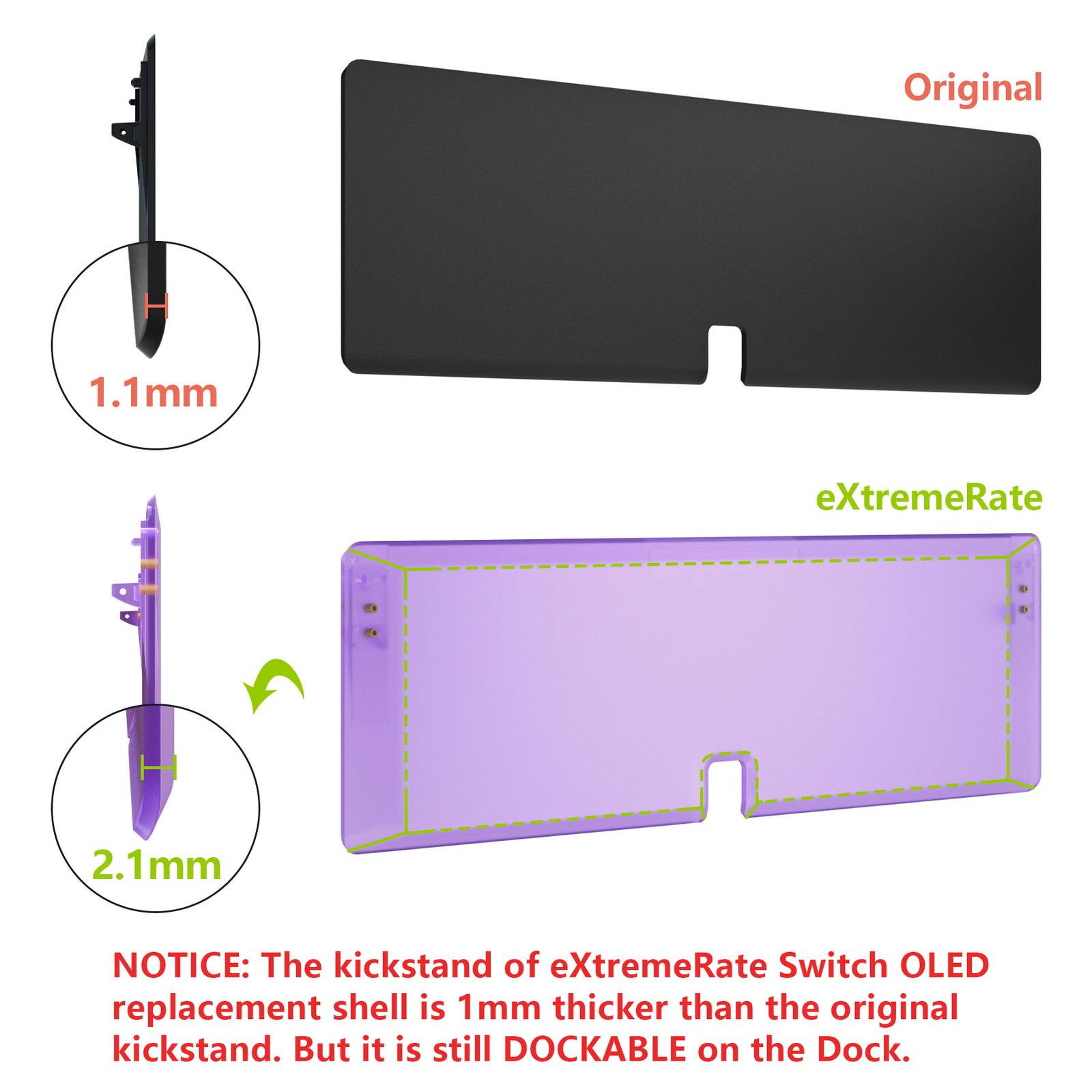 DIY Console Back Plate & Kickstand Full Set Shell for Nintendo Switch OLED NS