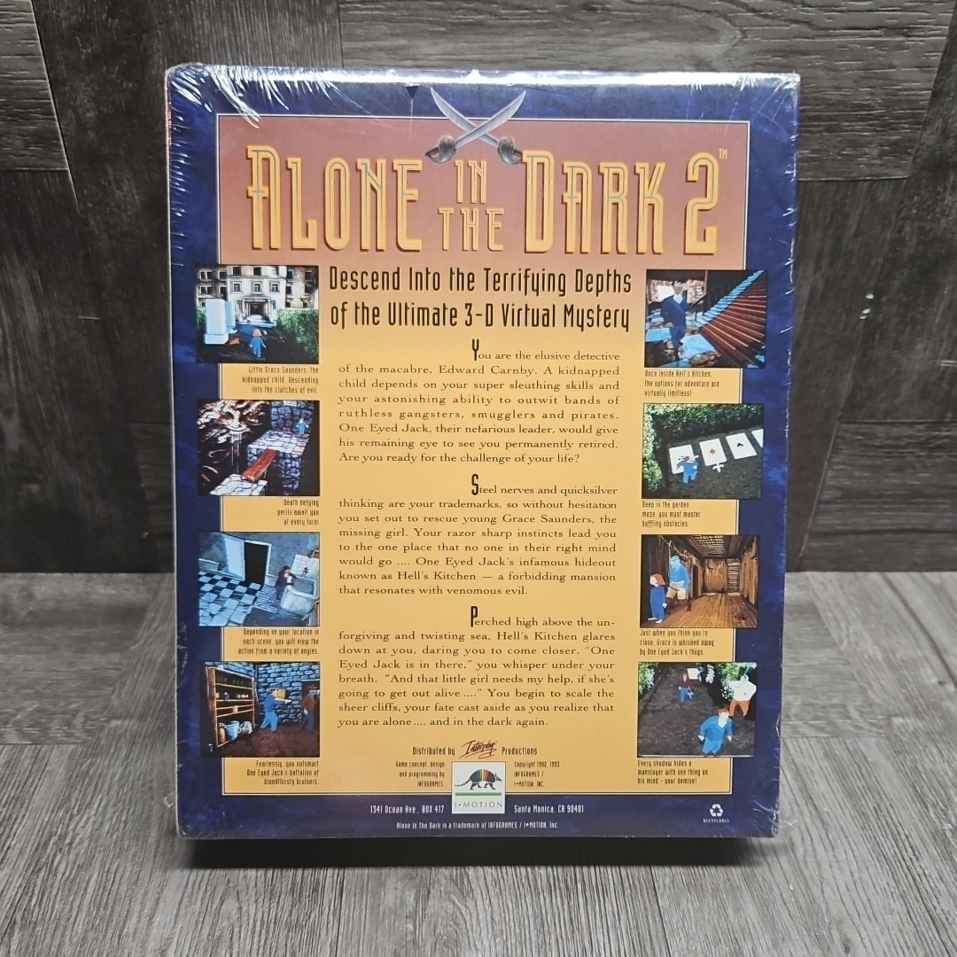 ALONE IN THE DARK 2 SEALED BIG BOX IBM DOS 3.5″ DISKS