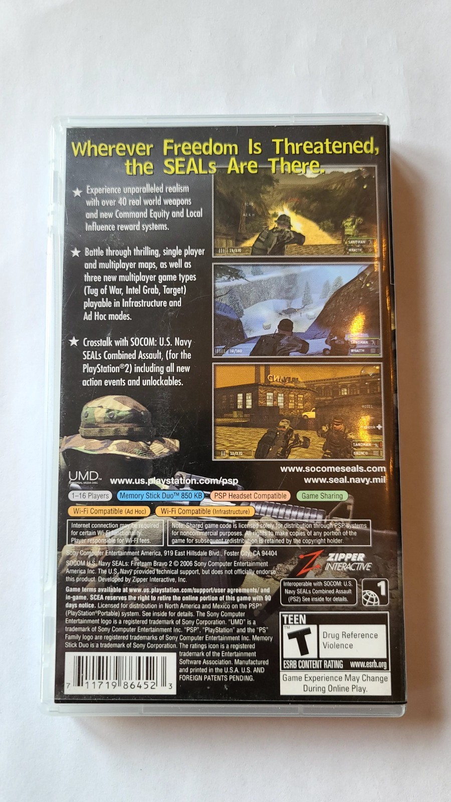 SOCOM U.S. Navy Seals Fireteam Bravo 2 PSP with Manual