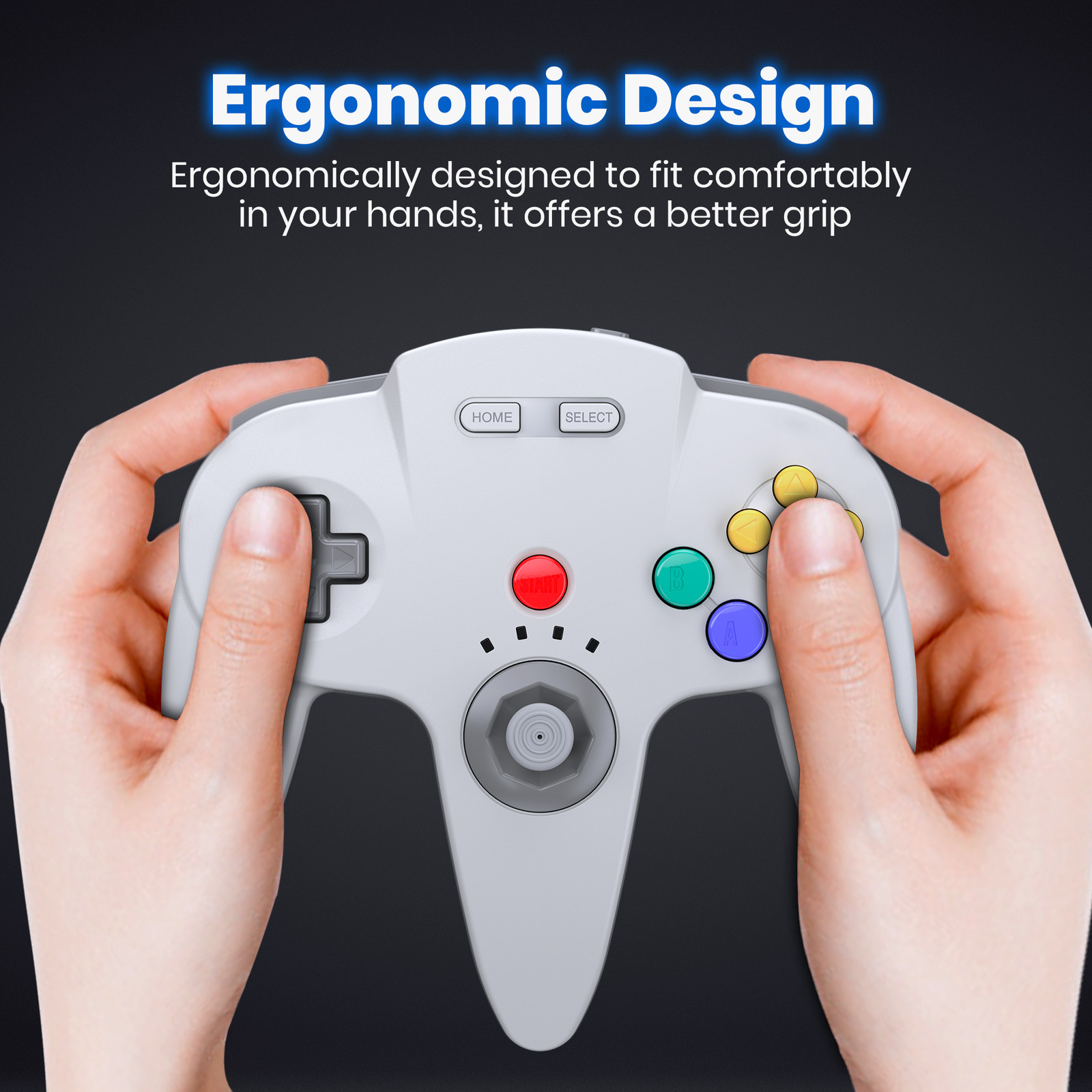 2.4 GHz Wireless N64 Controller Rechargeable For N64 Console, Built-in Rumble