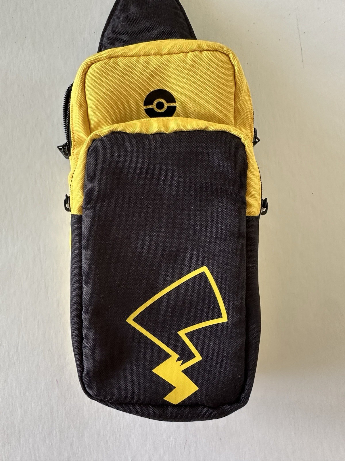 Pokemon Pikachu Themed Nintendo Switch Crossbody Carrying Case Black Yellow