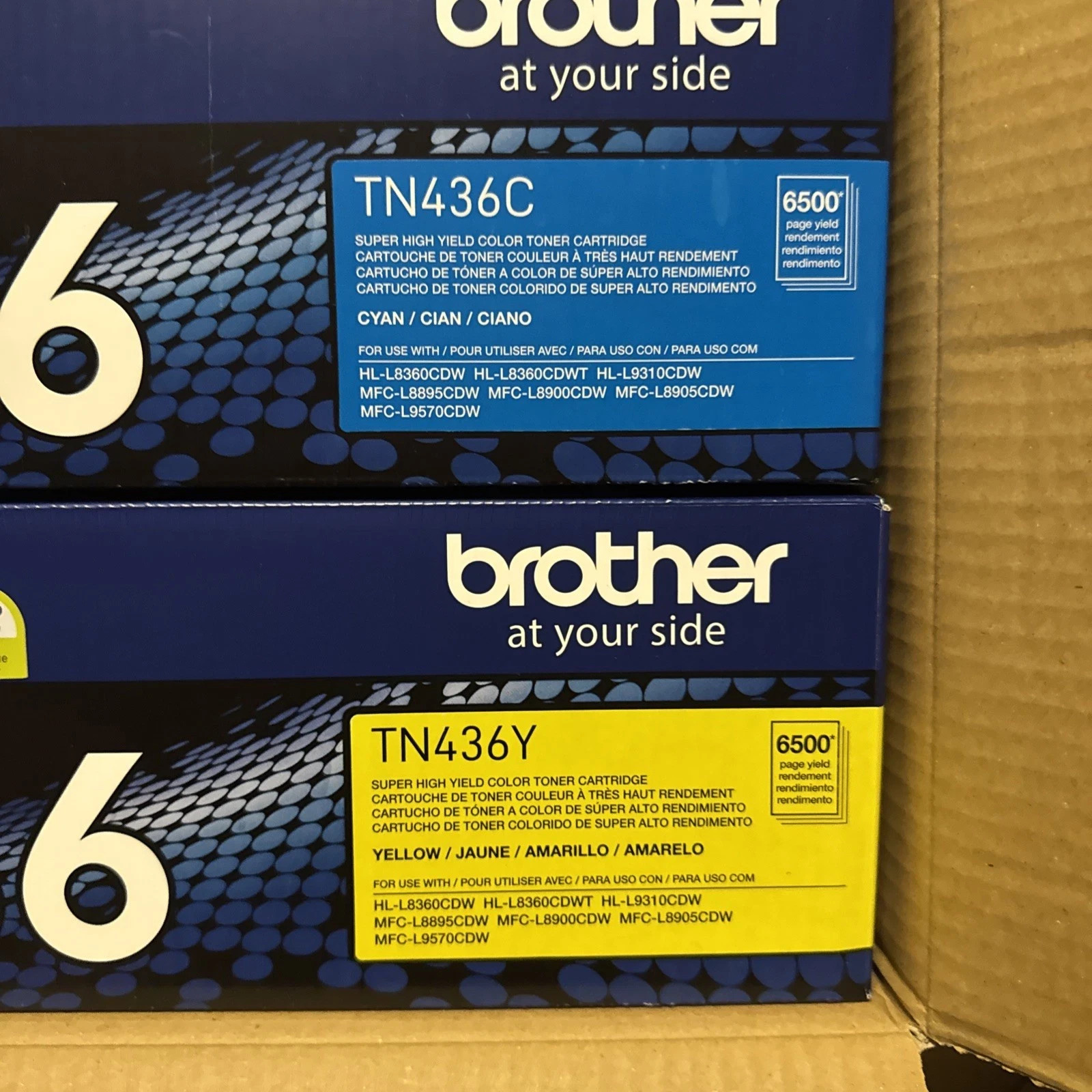 Brother TN-436 Toner Set Black Cyan Magenta Yellow Genuine OEM High Yield 4-Pack