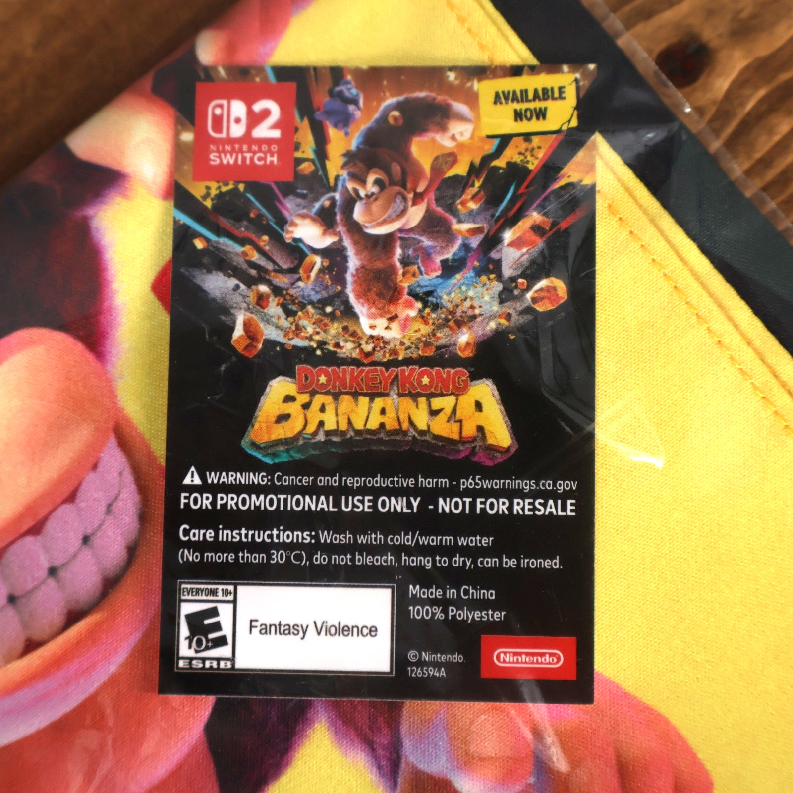 Nintendo Switch 2 Donkey Kong Banana Promotional Headband Cloth Washable