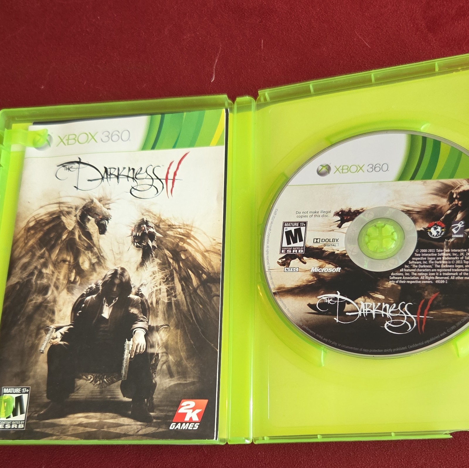 2k games the darkness ii limited edition manual xbox 360 ntsc-u/c m shooter