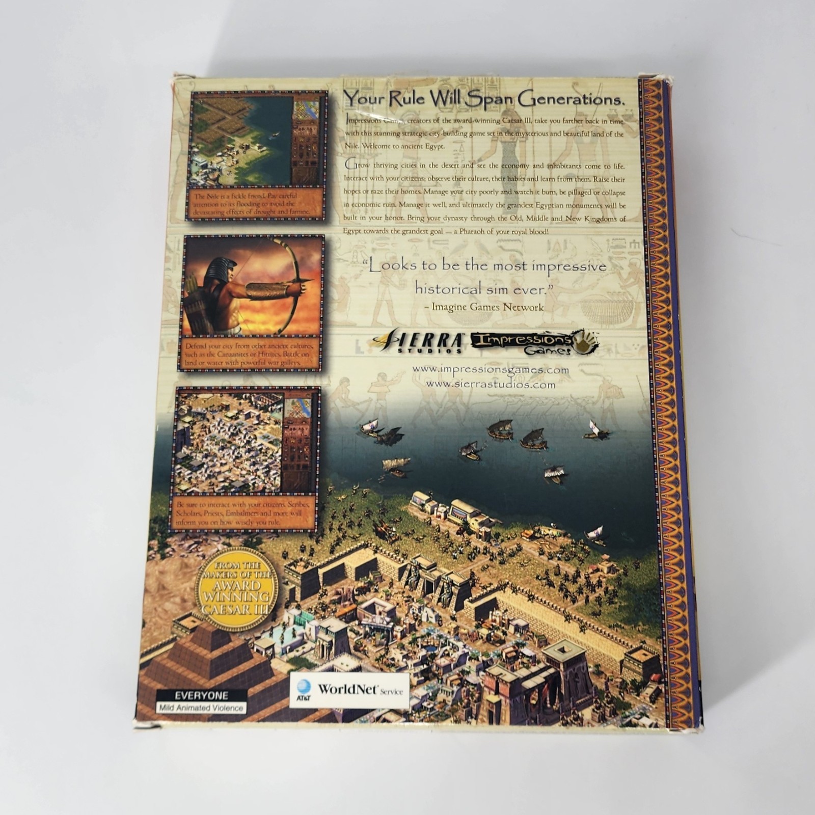 Pharaoh (PC, 1999) BIG BOX Vintage PC Game w/ Manual, Box, Map & CD – Sierra