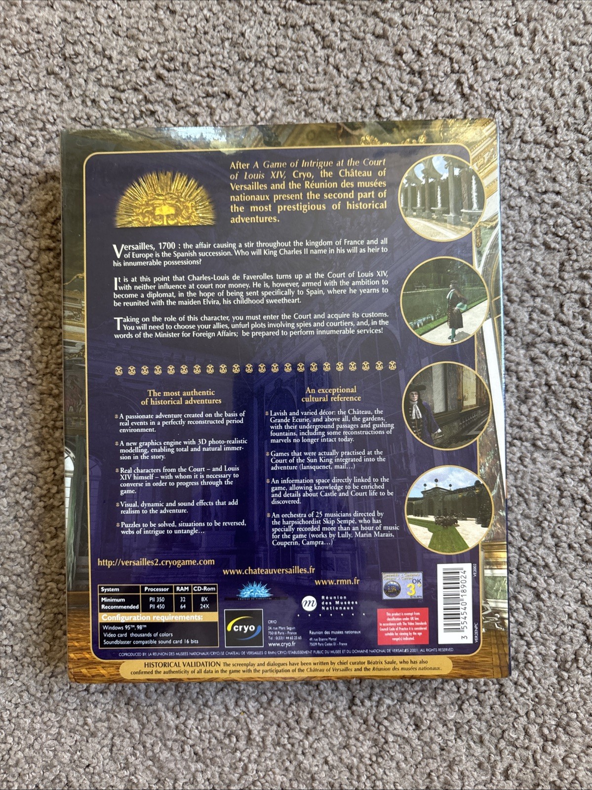 Versailles II The Testament PC Video Game Windows 95/98 BIG BOX Brand New Sealed