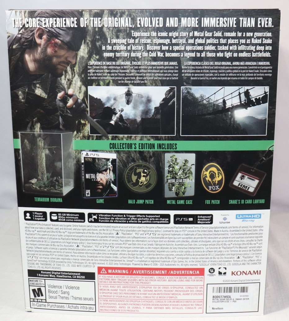 Metal Gear Solid Delta Snake Eater Collector’s Edition PS5 Factory Sealed