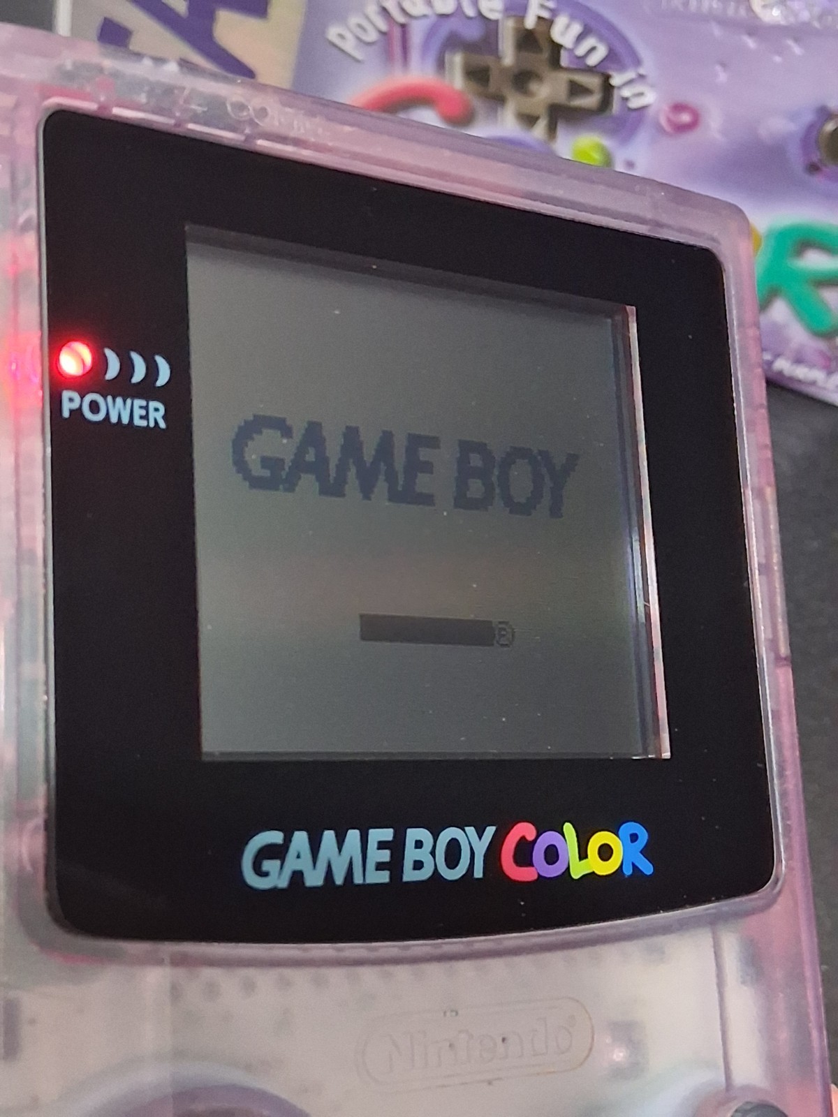 GameBoy Color Atomic Purple Complete In Box Manual CIB W/ GB Golf Cartridge GBC