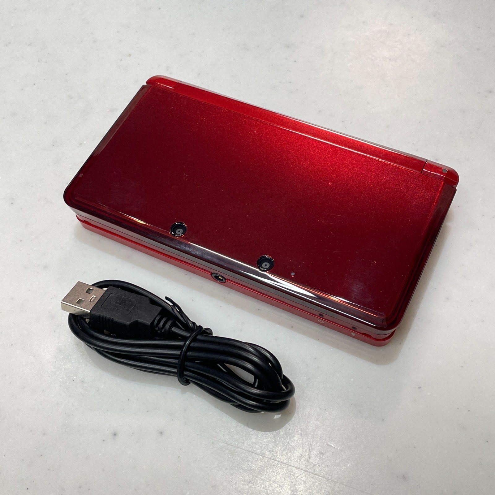 Nintendo 3DS Flare Flame Red Region Free Choose SD USB Charger Stylus Tested