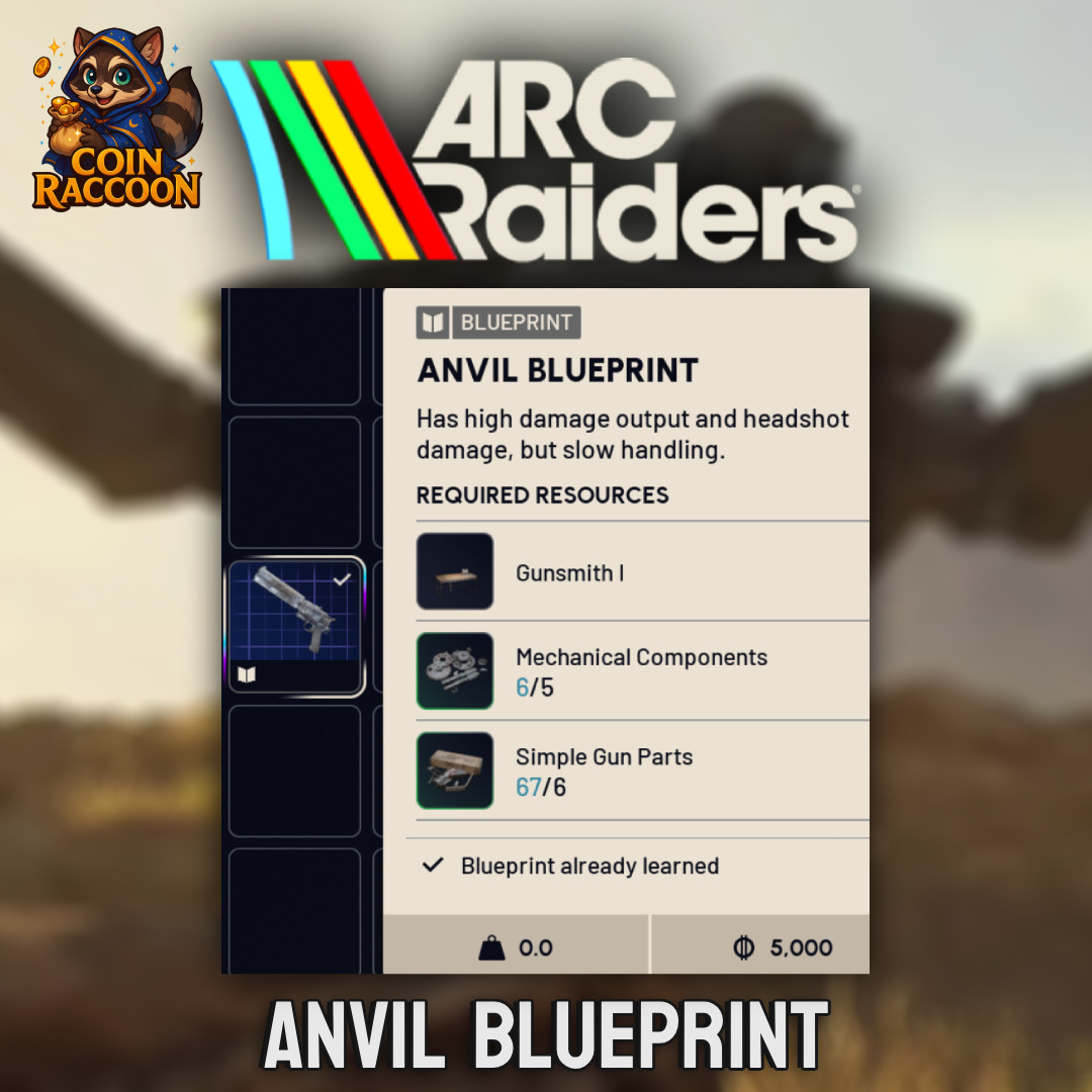 ARC Raiders 💫 ANVIL BLUEPRINT 💫 Fast and Secure 💫 Cheap