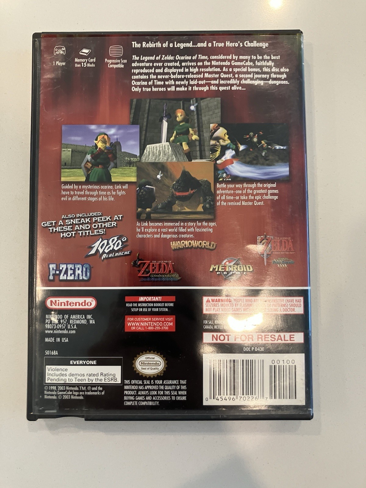 The Legend of Zelda Ocarina of Time [Gamecube, 2003] -CIB- Tested and Working