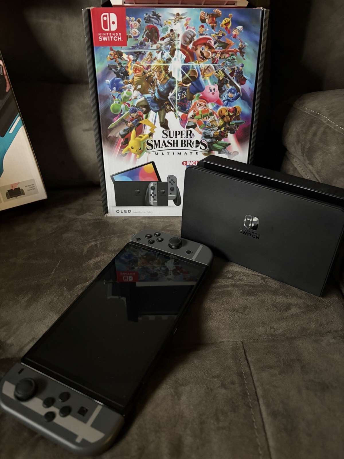 Nintendo Switch (OLED Model) Super Smash Bros. Bundle 64GB Console – Gray