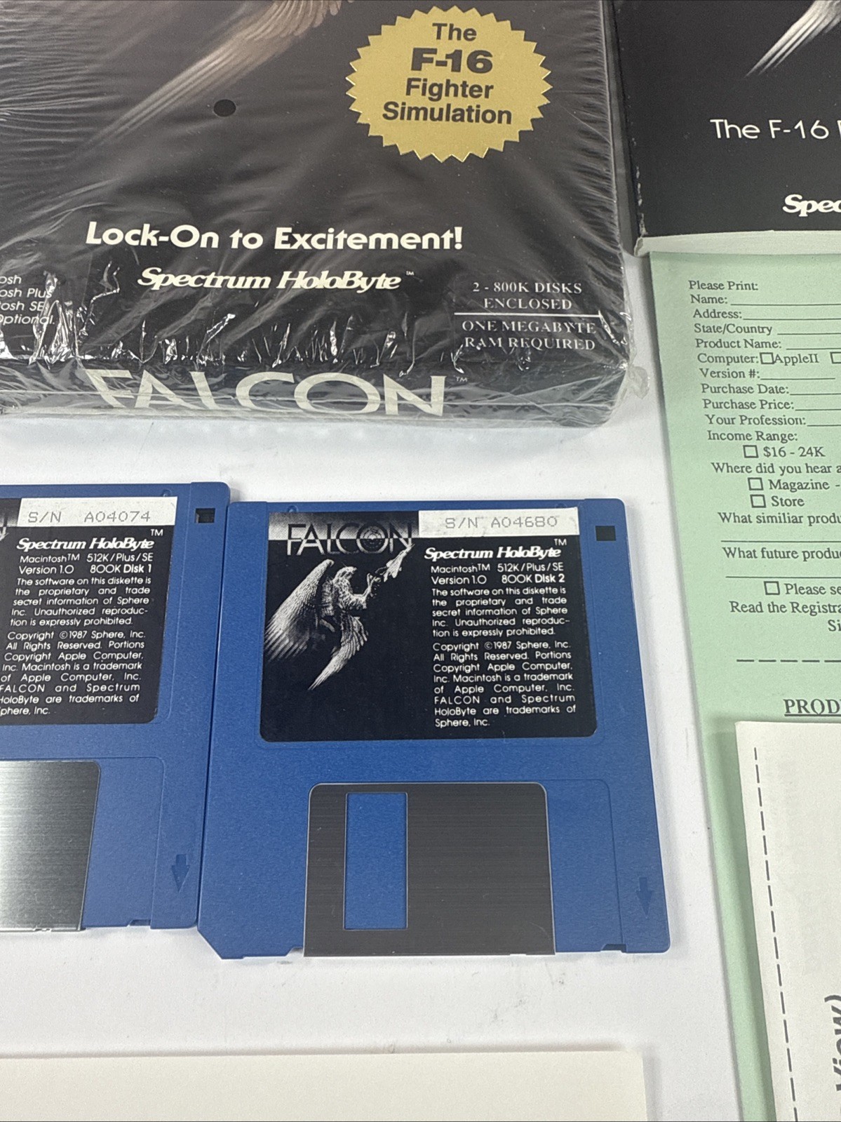 Falcon Flight Simulator Big Box Macintosh CIB By Spectrum Holobyte MINT COND