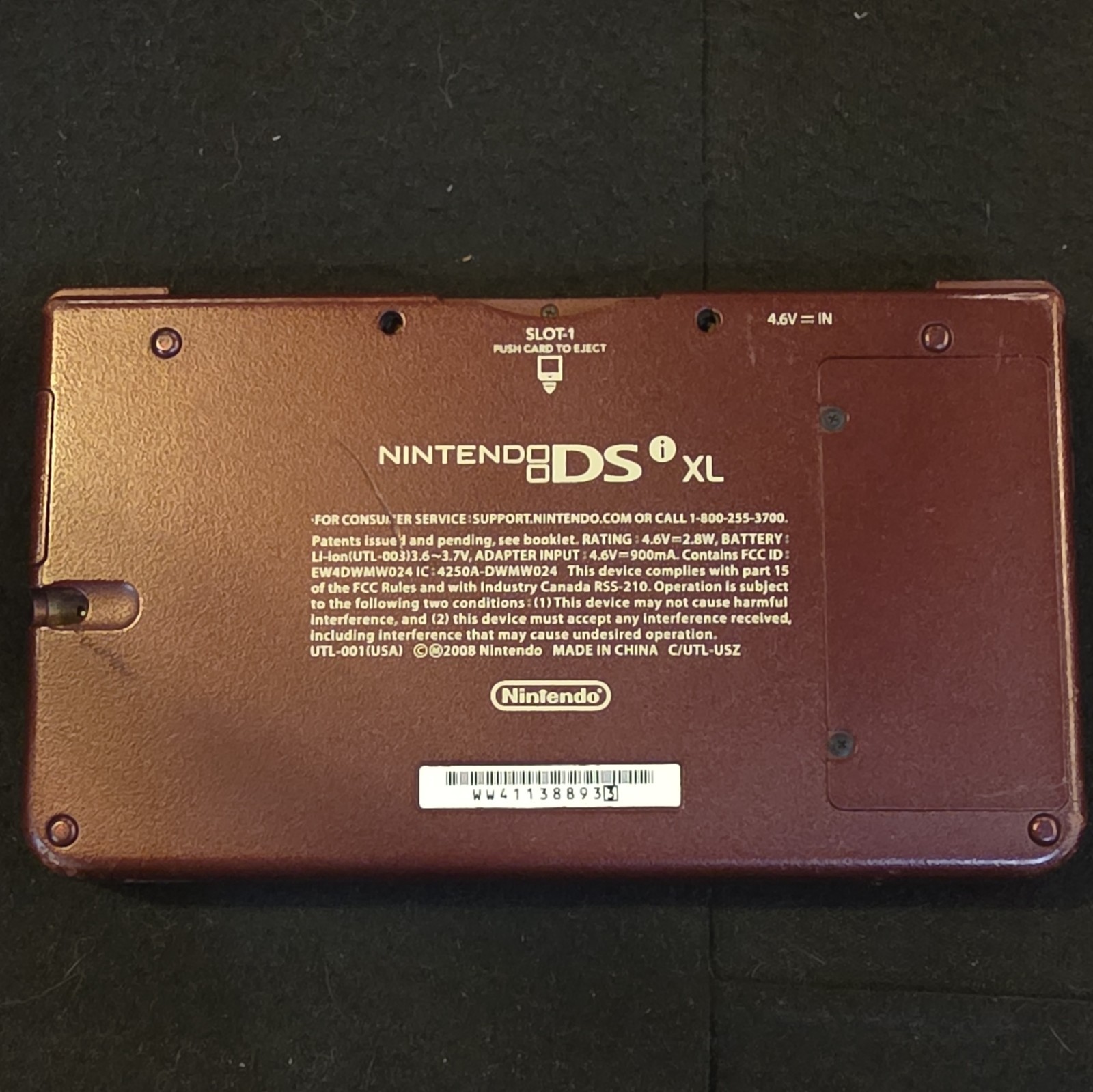 Nintendo DSi XL Burgundy Bronze w/13 DS Games, AC Adapter & Carrying Case No Pen