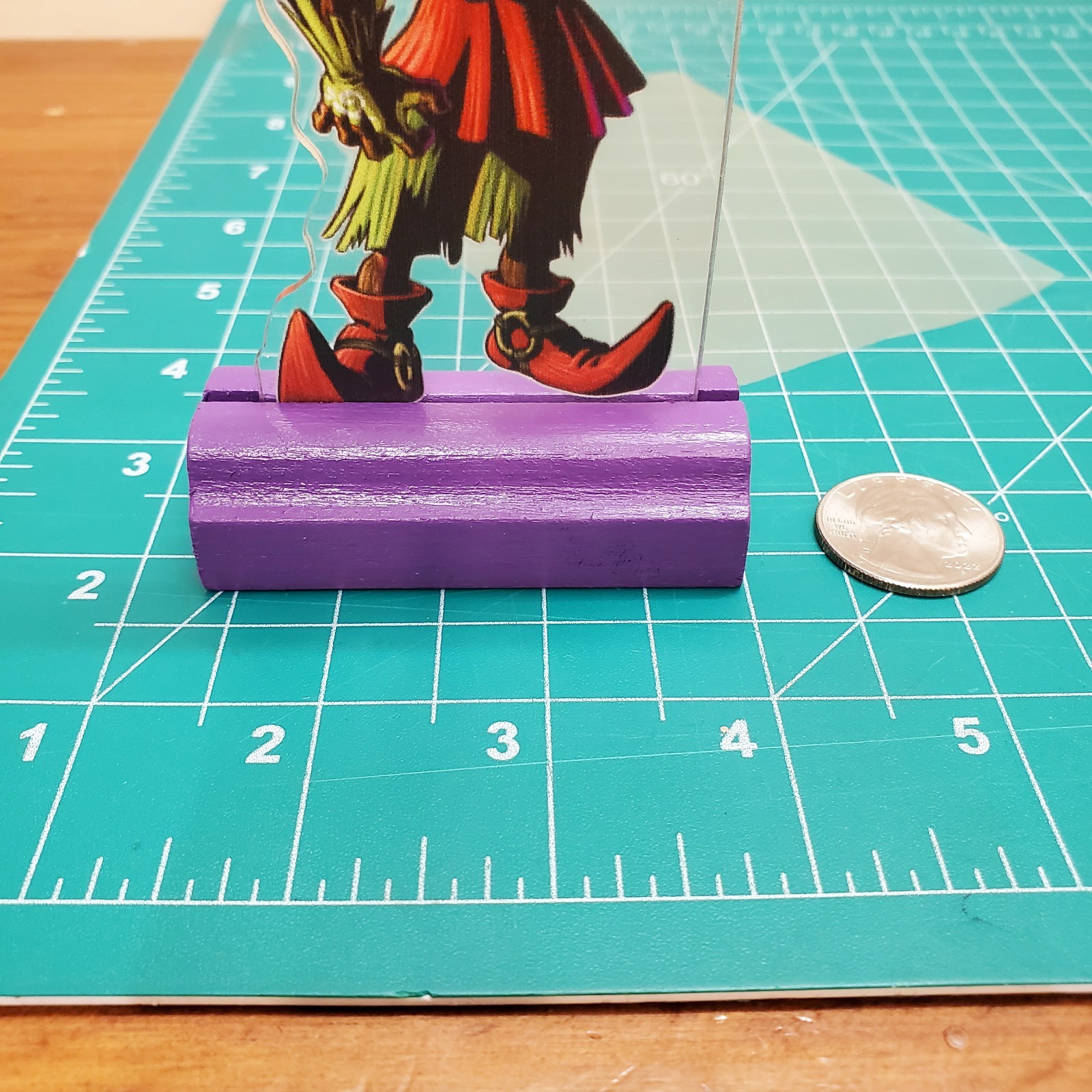 Majoras Mask Skull Kid Cutout Display Standee 5.5 in. tall w/ Purple Wooden Base