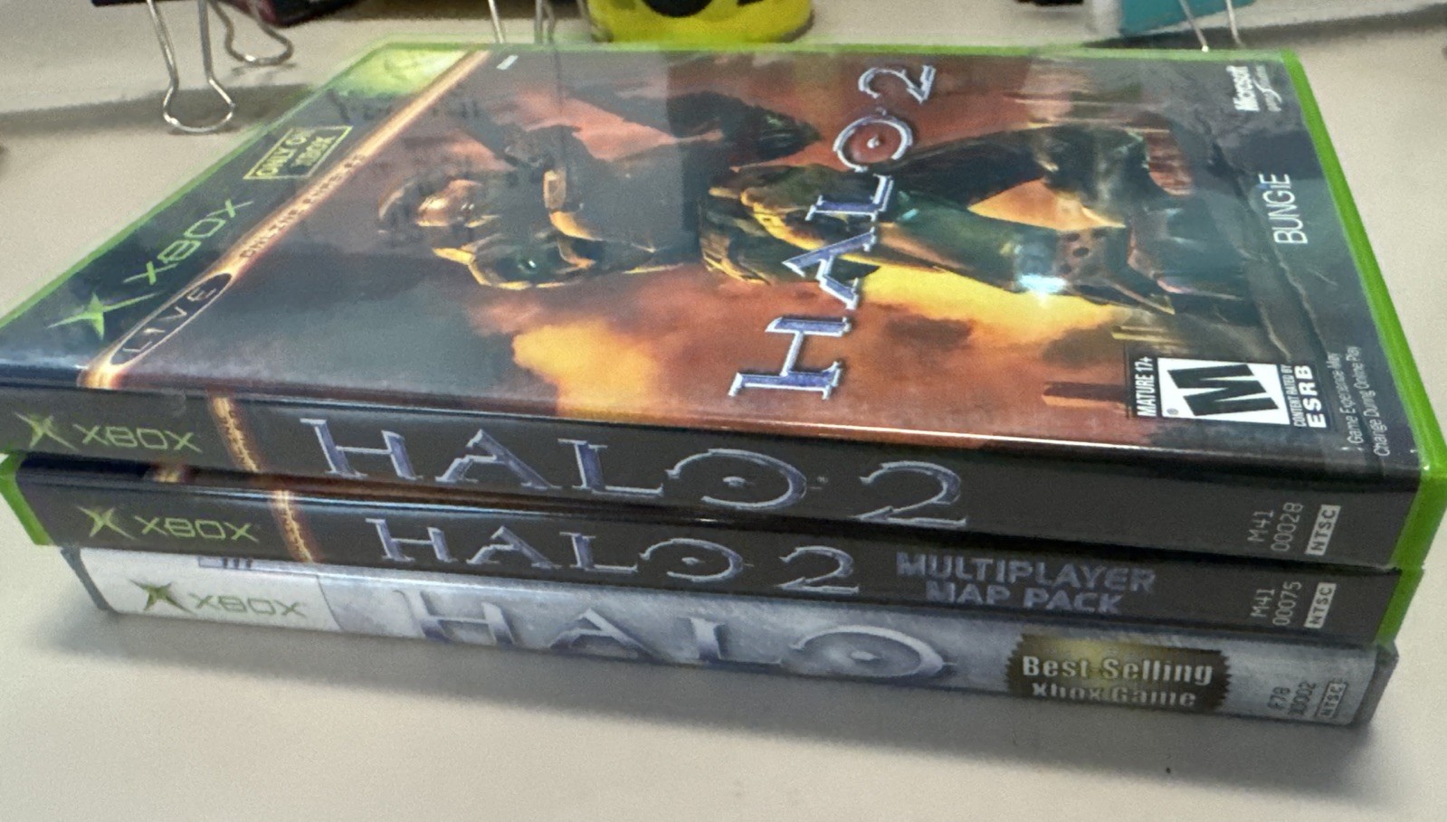 Halo Triple Pack – Complete, CIB – Halo, Halo 2, Halo 2 Map Pack – Xbox