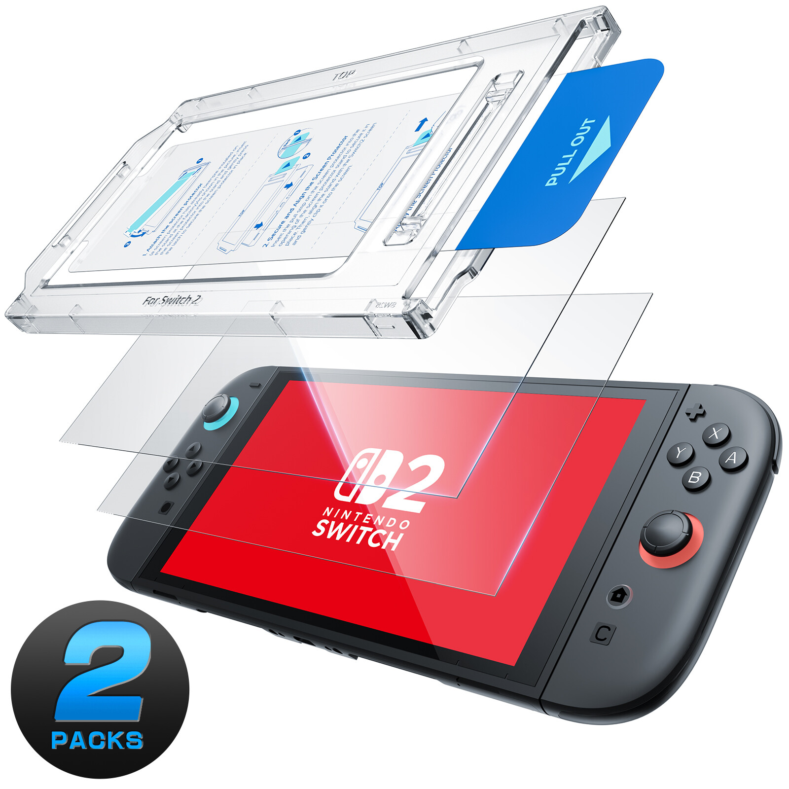 Mumba Screen Protector for Nintendo Switch 2 (2025) New 2 Pack 9H Tempered Glass
