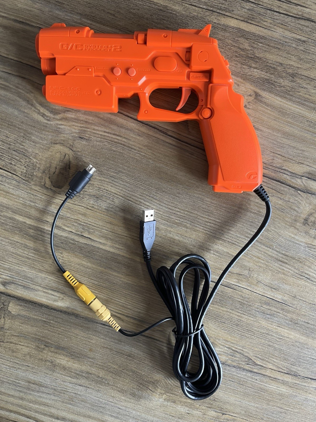 Namco GunCon 2 Light Gun NPC-106 for Sony PlayStation 2 Orange USB Wired 9ft