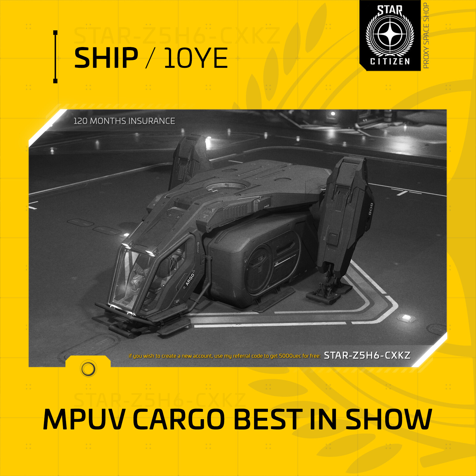 Star Citizen – ARGO MPUV CARGO BEST IN SHOW – (10 Years Insurance)