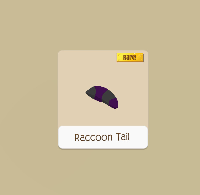 AJPW Rare Super Sweets Raccoon tail, Currency (Pick Color) Animal Jam Play Wild