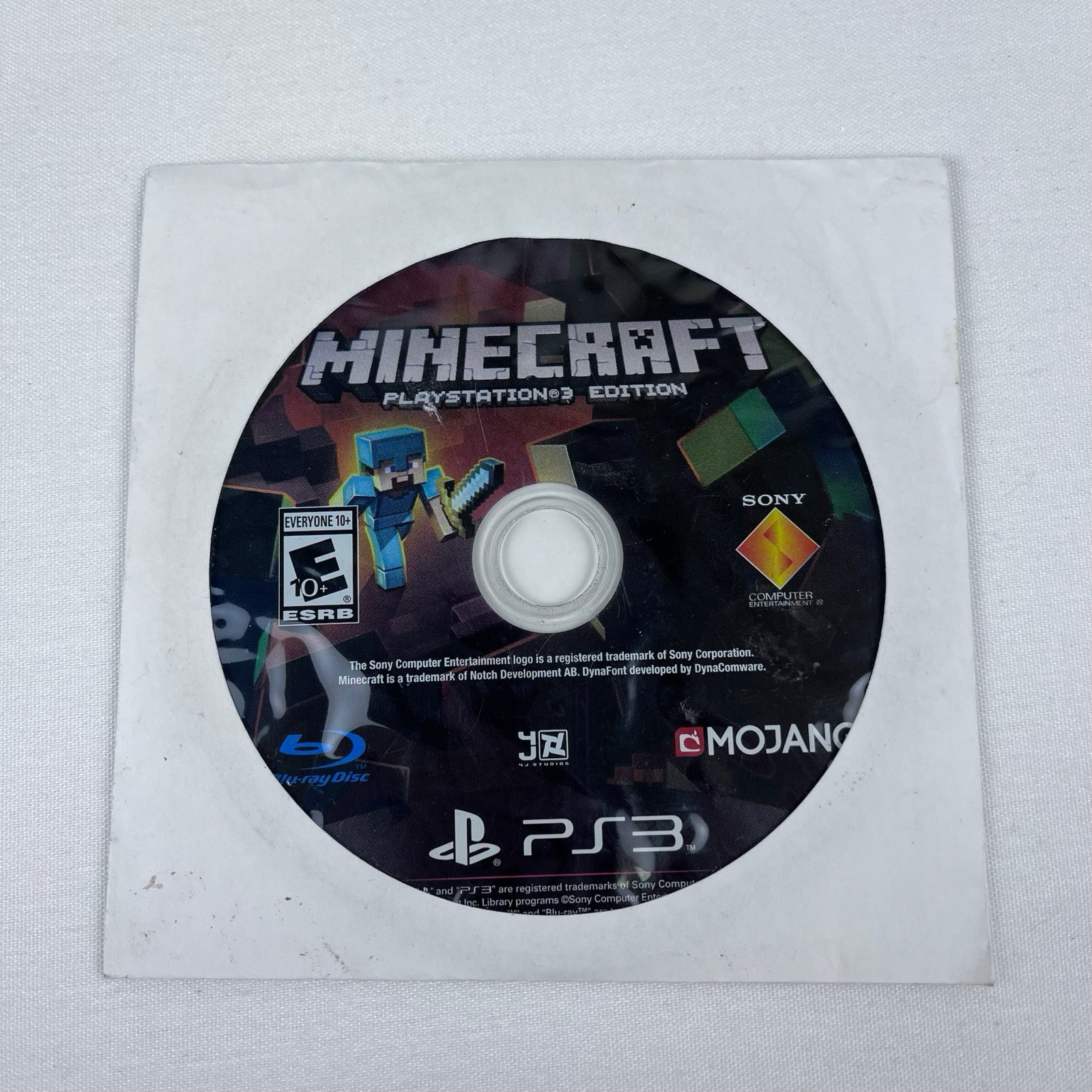 Minecraft Ps3 Sony PlayStation 3 Edition Disc Only Video Game Mojang Collectible