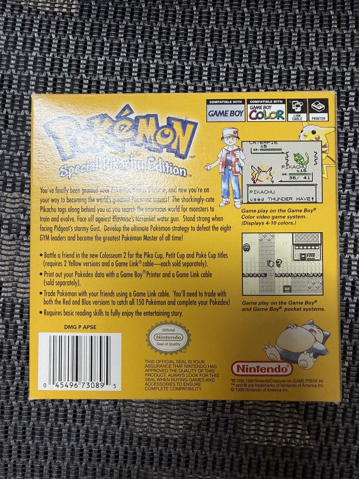 Pokemon Yellow Version Nintendo Game Boy