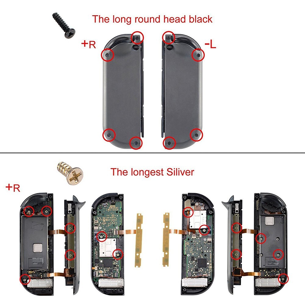 Screws Full Set Springs Replacement For Nintendo Switch (Lite) Console Joy-Con