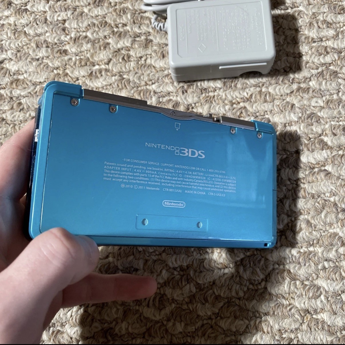 Nintendo 3DS Aqua Blue Handheld Handheld Console System CTR-001 Tested USA