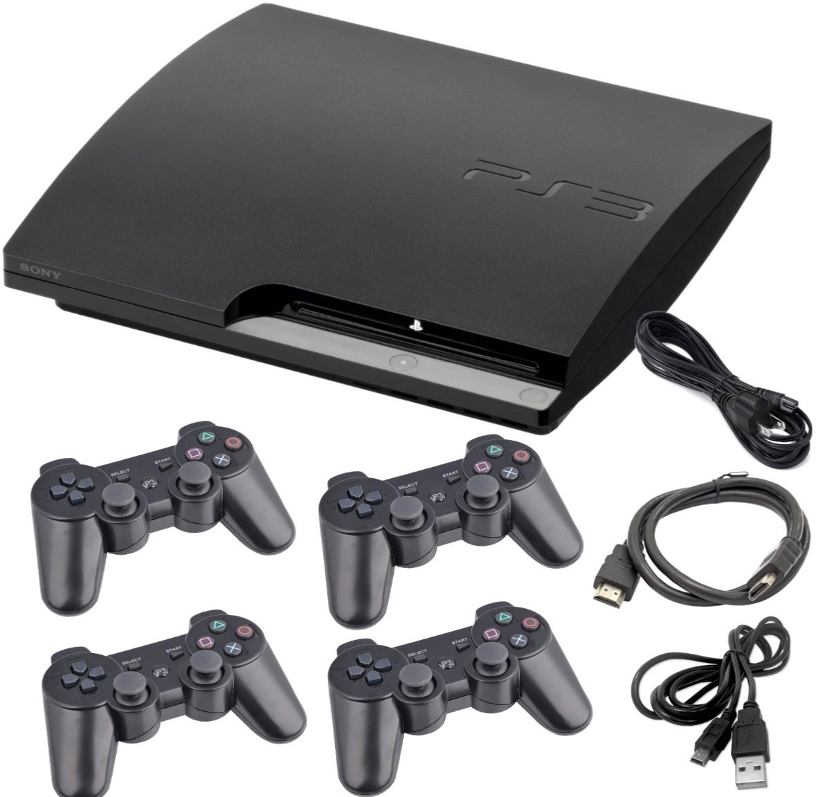 Sony PlayStation 3 Console PS3 Slim + 120GB 160GB 320GB 500GB + USA