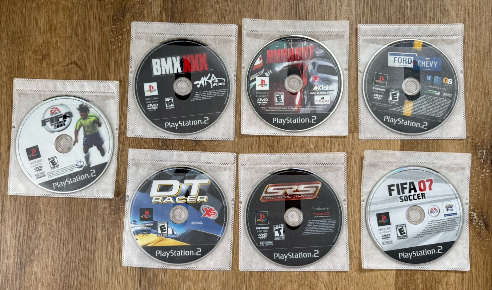 PlayStation 2 Games Lot Of 7 BMX XXX, Burnout, SRS, FIFA Soccer, DT Racer TESTED