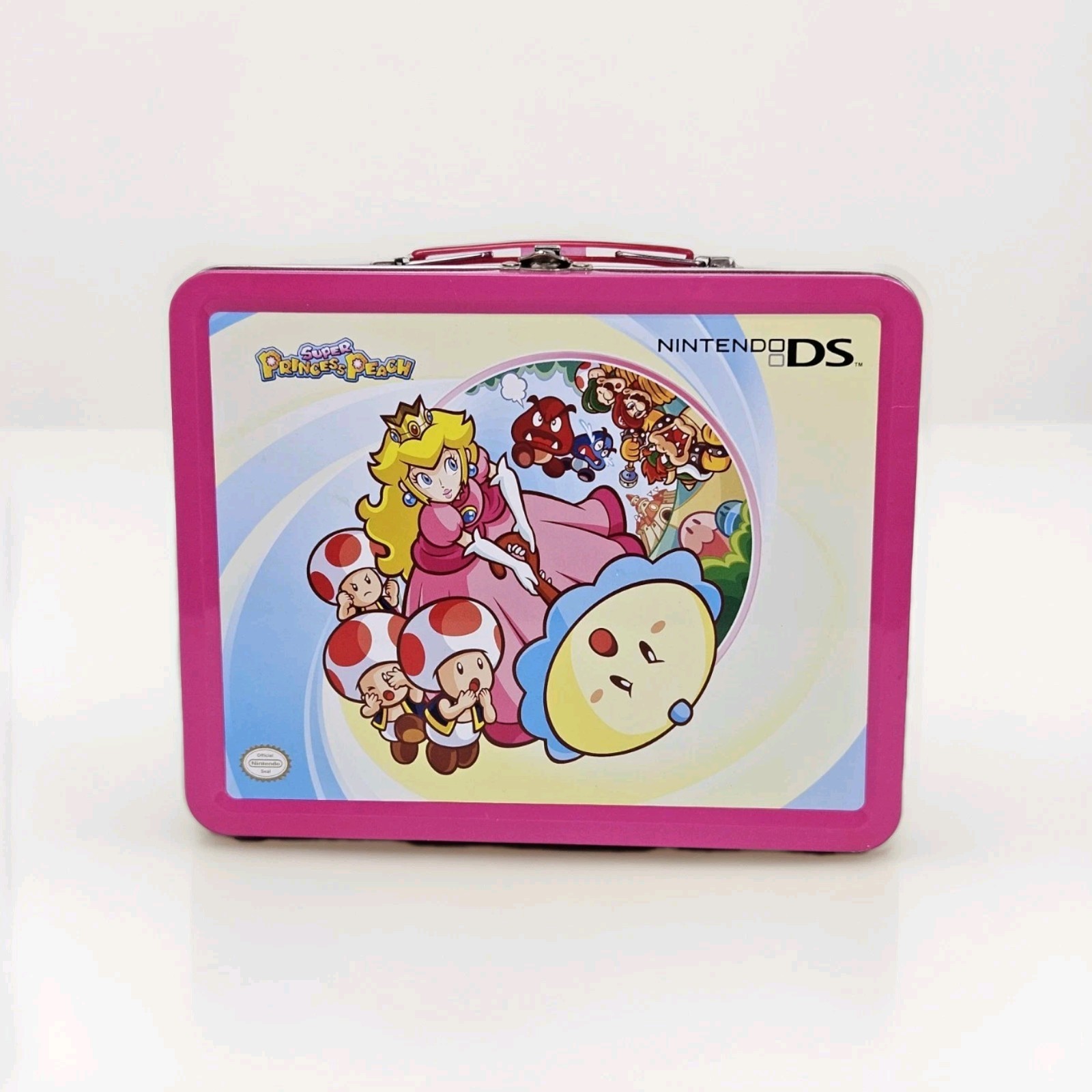 NEW Nintendo Super Princess Peach Metal lunch Box LunchBox Pink Mario