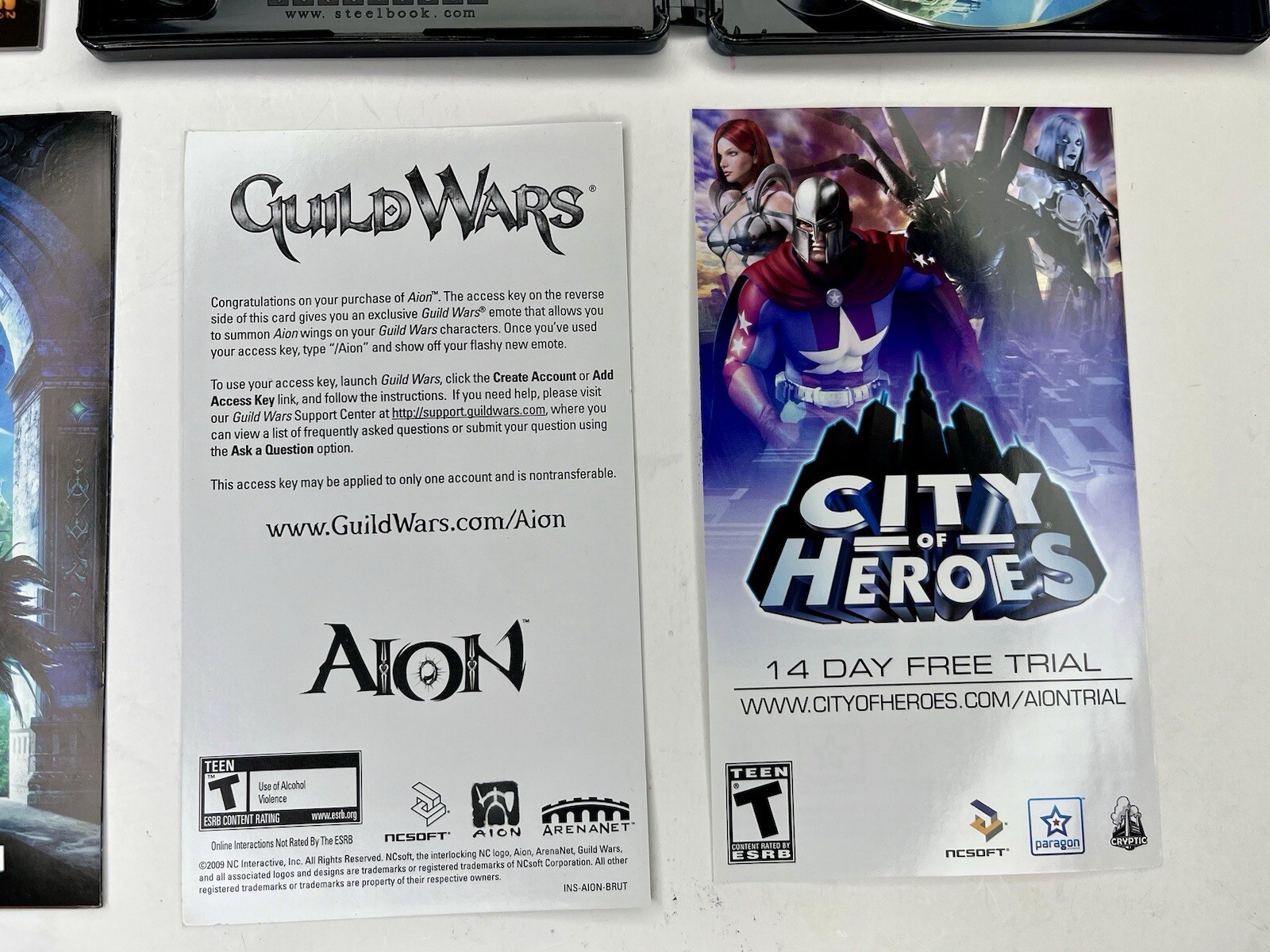 Aion (PC DVD-Rom, 2009, 2-Discs) Steelbook Edition Complete with Game manual CIB