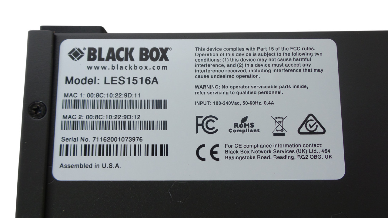 Black Box LES1516A Console Server 16 Port – Free Shipping