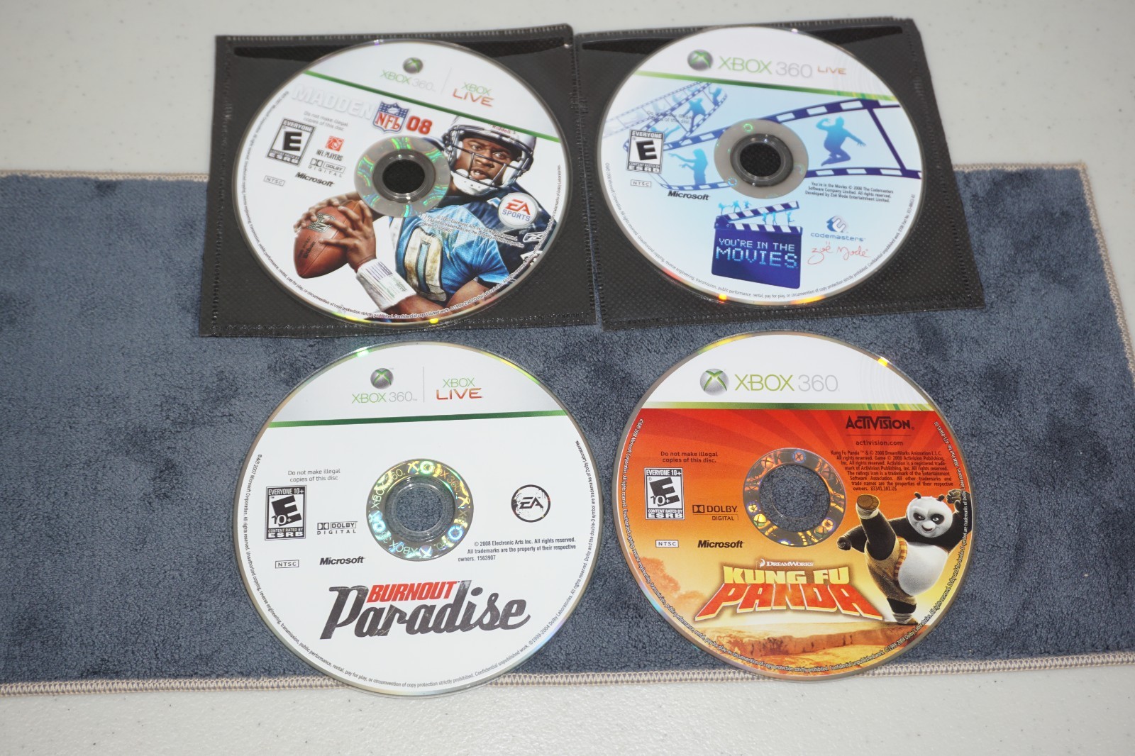 Xbox 360 Disc Only Game Lot Burnout Paradise Kung-Fu Panda You’re in the Movies