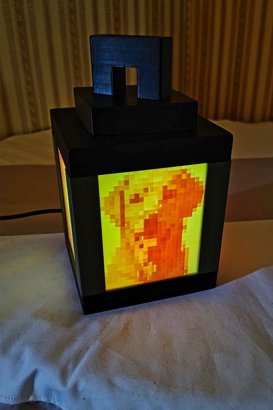 3D Pixel Custom Lantern Photo Multi-Color Minecrafts Game Night Light Lamp