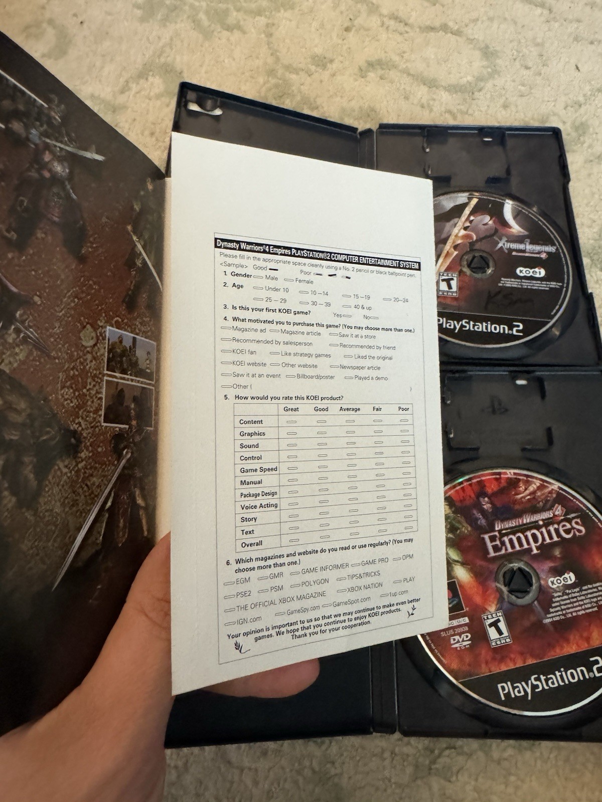 Koei Dynasty Warriors 4: X-Treme Legends + Empires PS2 On Reg Card Tested Works