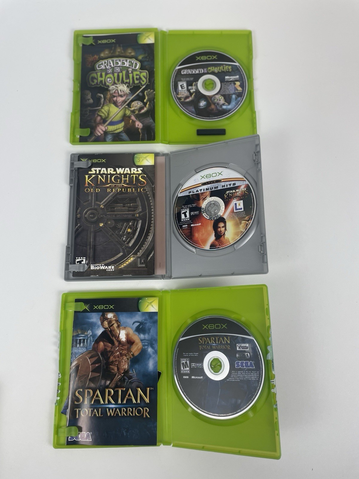 Microsoft Xbox 5 Game Lot Grabbed by the Ghoulies, Star Wars, Spartan