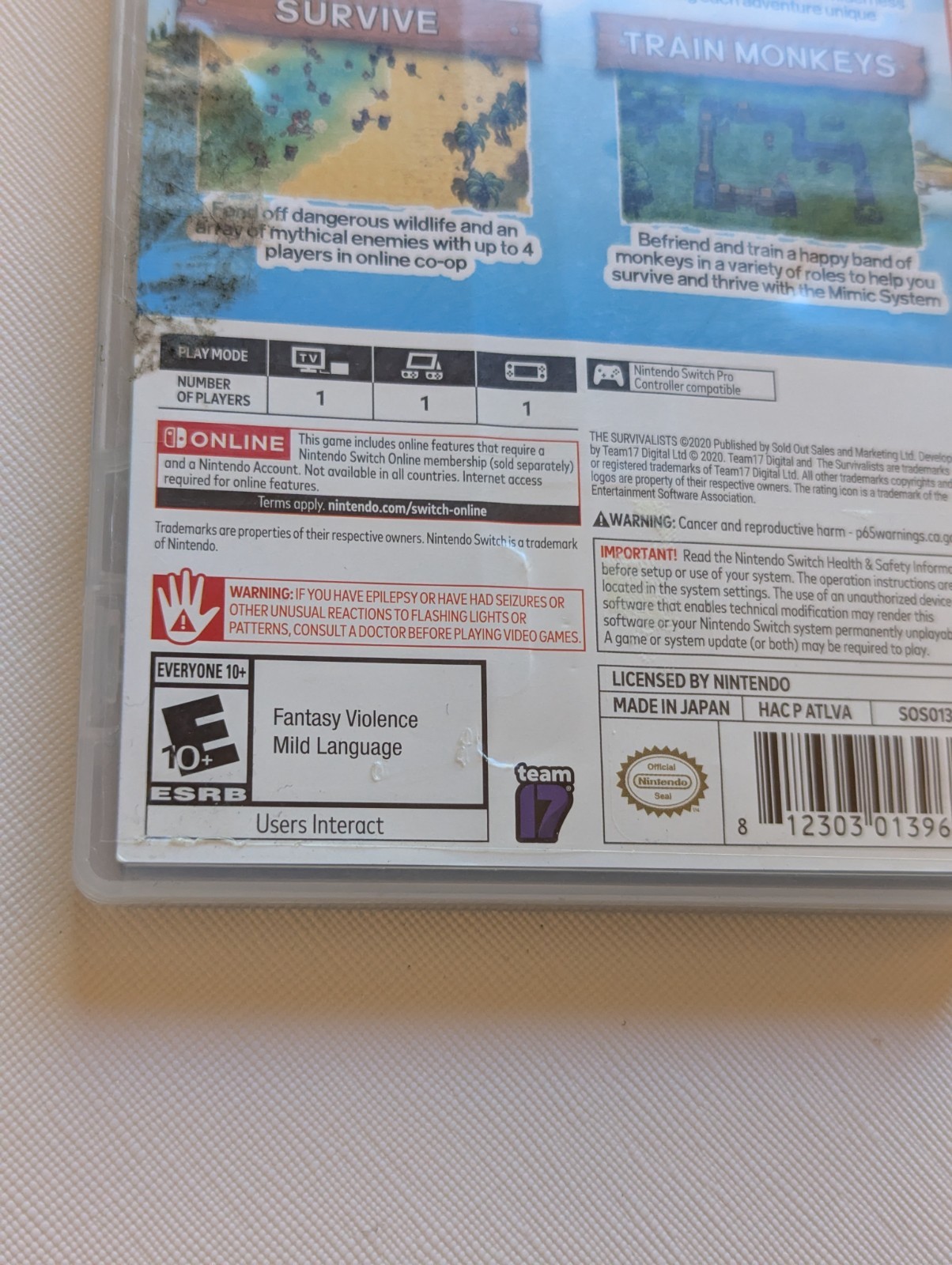 The Survivalists – Nintendo Switch *Damaged Artwork* Tested