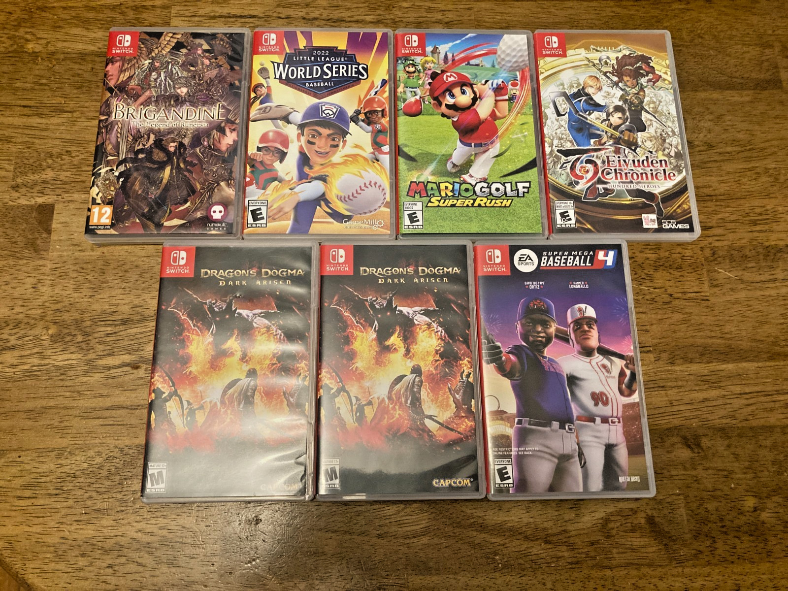 Nintendo Switch games Lot of 7 Brigandine, Dragon’s Dogma Eiyuden Mario Golf etc