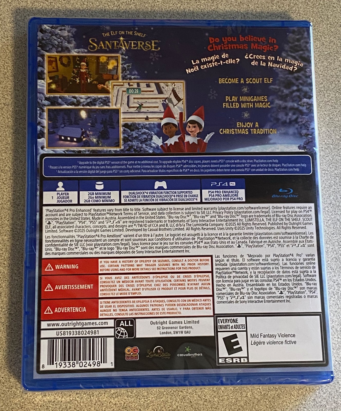 The Elf on the Shelf Christmas Heroes PS4 New Sealed Outright Games 819338024981