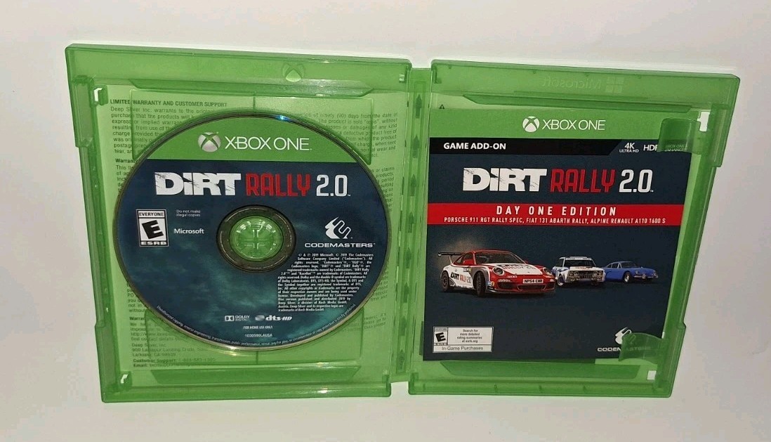 DiRT Rally 2.0 DAY ONE EDITION Microsoft Xbox One 2019 The Codemasters EUC CIB