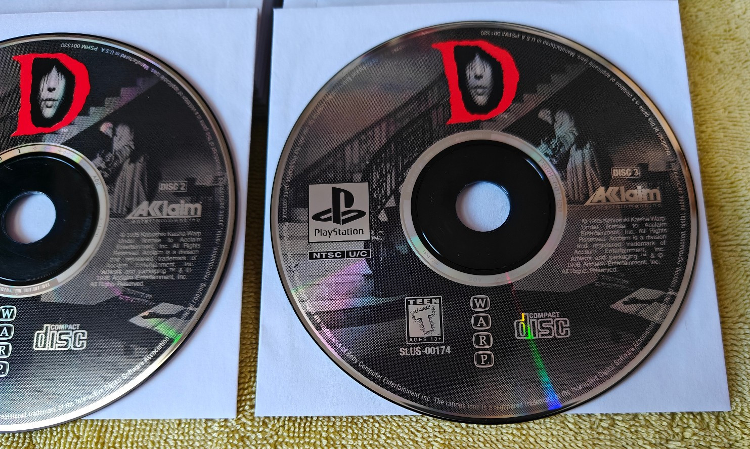 D (PlayStation 1 PS1) Discs Only (1,2,3) Clean and Tested Retro Horror