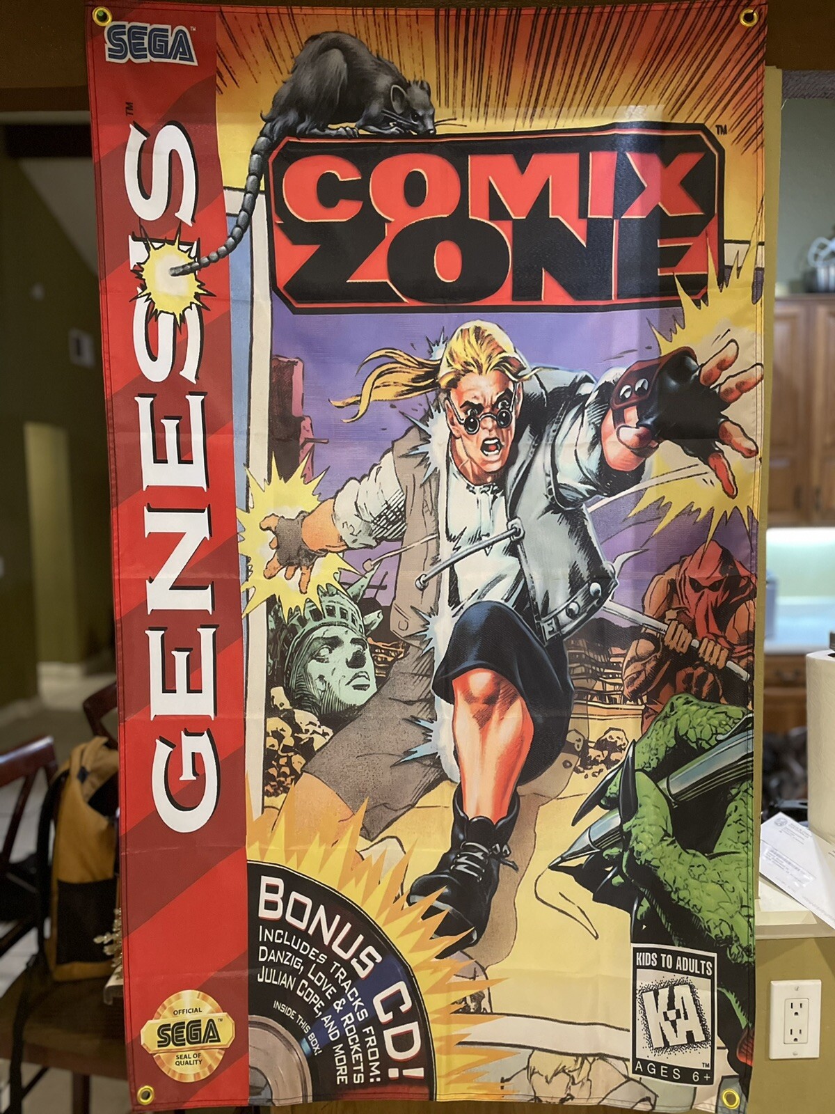 Comix Zone 5ft Flag Sega Genesis 1995 Banner Poster