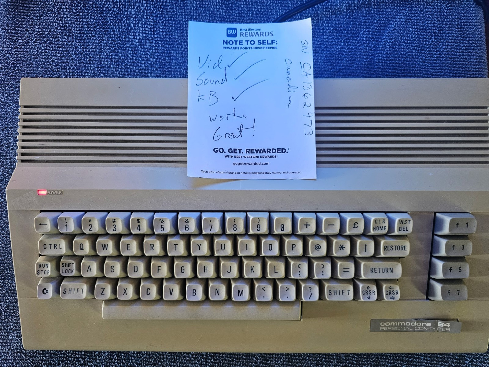 Commodore 64 -Canadian Works Perfectly. Sound Vid KB very good. C64 only, no psu