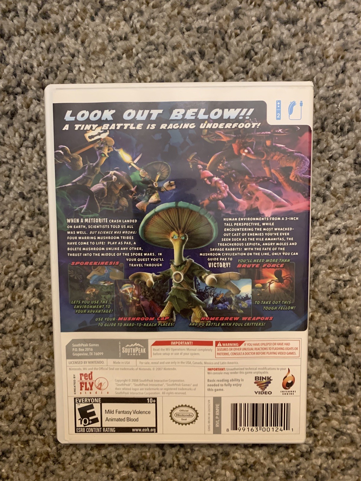 Mushroom Men Nintendo Wii 2008 CIB Case Game Manual Authentic