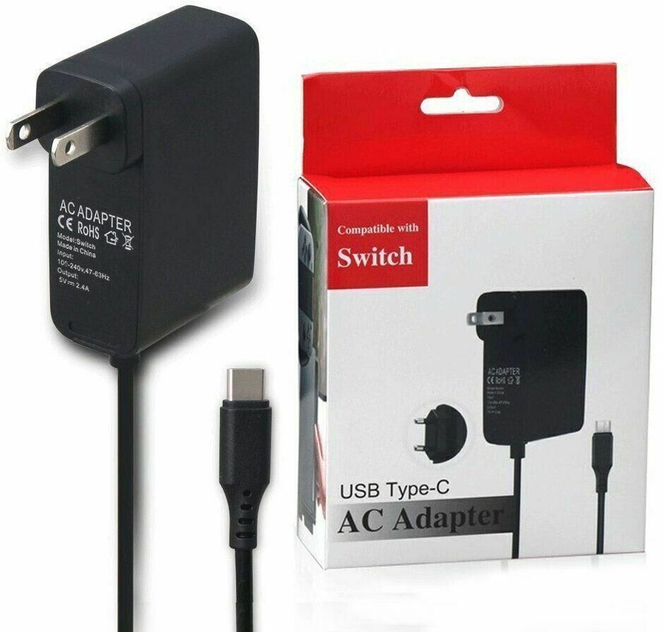 For Nintendo Switch AC Power Supply Adapter Home Wall Travel Charger Cable 2.4A