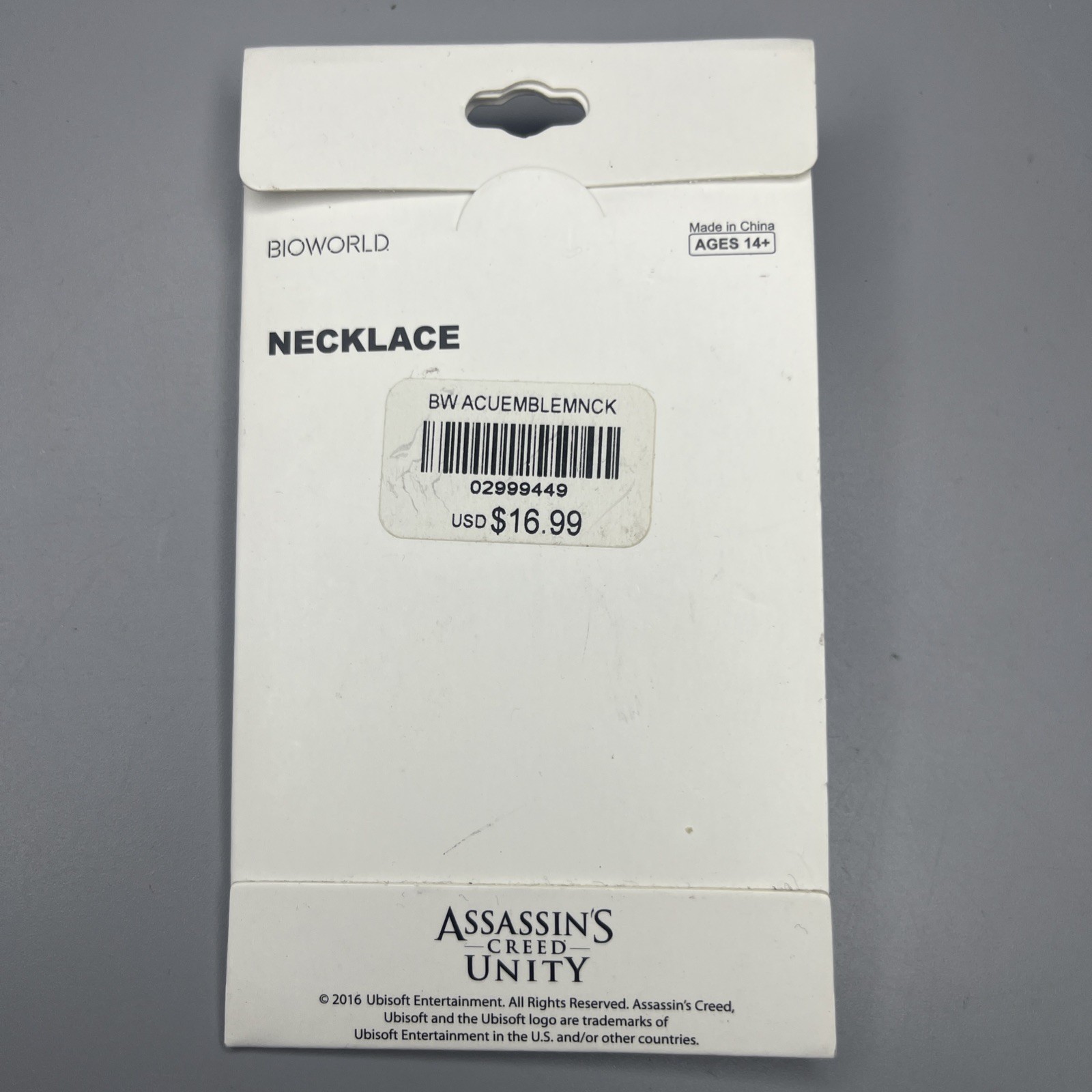 Assassins Creed Unity Pendant Necklace Logo 2016 Ubisoft Metal