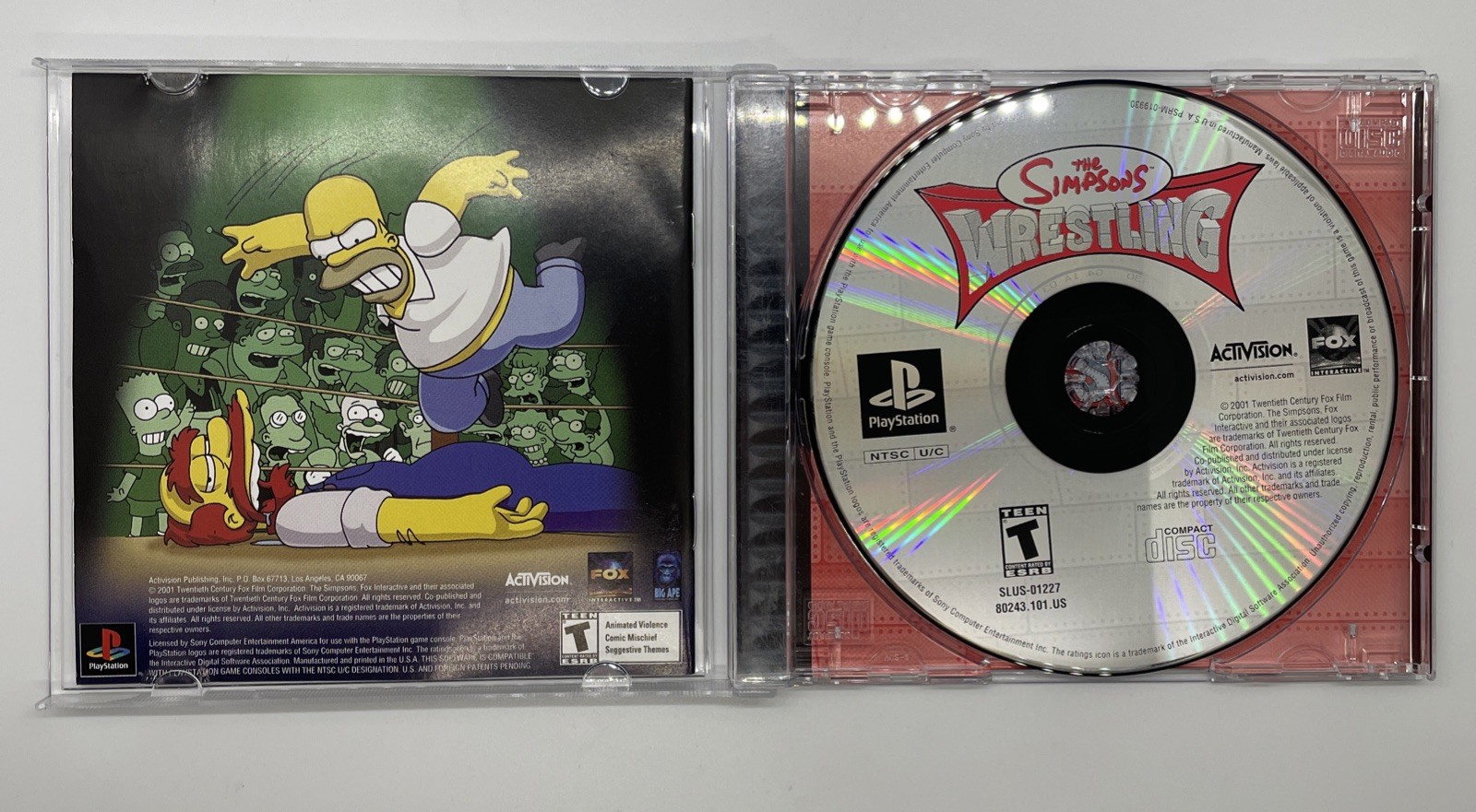 The Simpsons Wrestling (Sony PlayStation 1, PS1) Complete W/ Manual & Reg Card